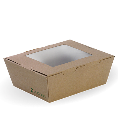 Medium PLA lined BioBoard Window Lunch Box - 200ctn