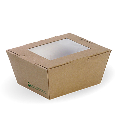 Small PLA lined BioBoard Window Lunch Box - 200ctn 