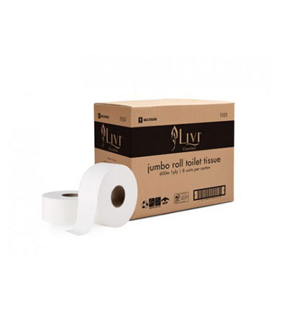 Livi Essentials Jumbo Toilet Paper 2ply 300m - Pkt 8