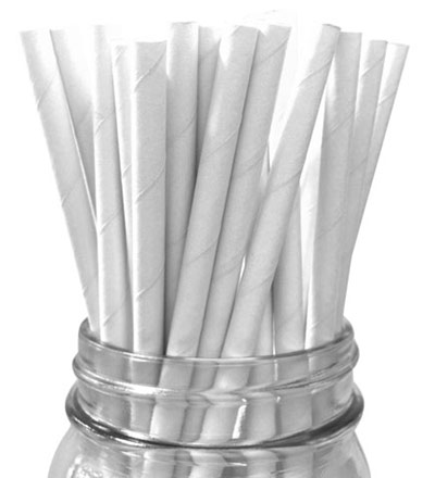 Regular Paper Straw -White Pkt 250 