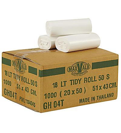 MaxValu Bin Liners 18L White Pkt 1000 
