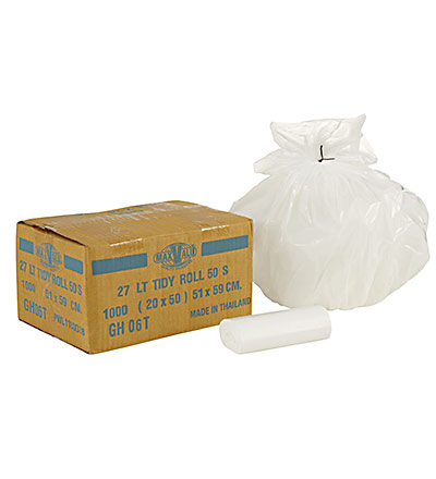 MaxValu Bin Liners 27L White Pkt 1000