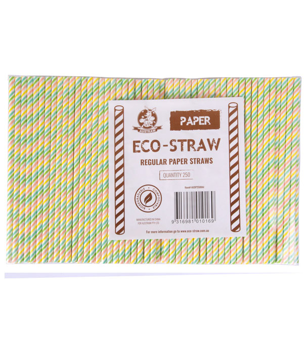 Regular Paper Straw - Rainbow Pkt 250