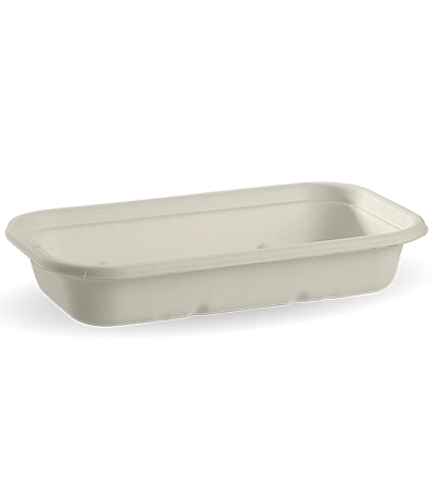 750ml Bio Cane Takeaway White Rect. - 500ctn 