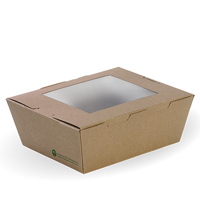 Medium PLA lined BioBoard Window Lunch Box - 200ctn
