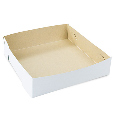 Cake Tray #22 White-Brown175x175x42mm Pkt 250