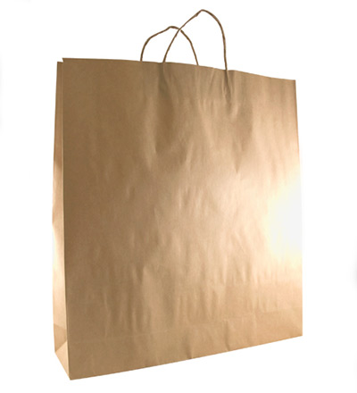 Large Kraft Bag with twist handle Brown 500x450
