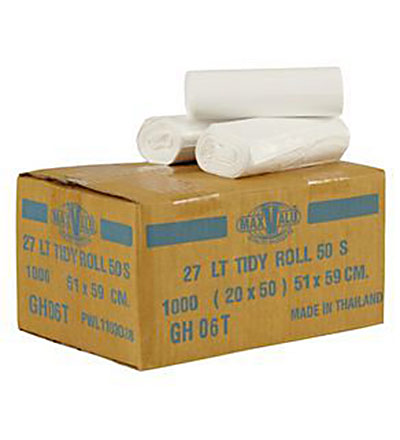 MaxValu Bin Liners 27L White Pkt 1000