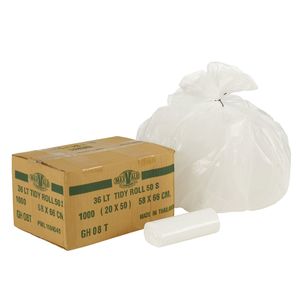 MaxValu Bin Liners 36L White Pkt 1000